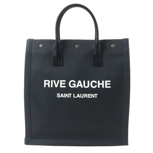  Saint Laurent Paris 632539 Rive Gauche N/S Canvas Leather Tote Bag Dark Gray