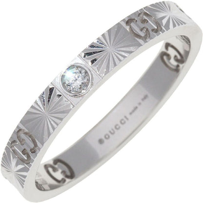 Gucci 18K White Gold Diamond 1P (0034ct) Icon Heart Ring Width 3mm (012in)