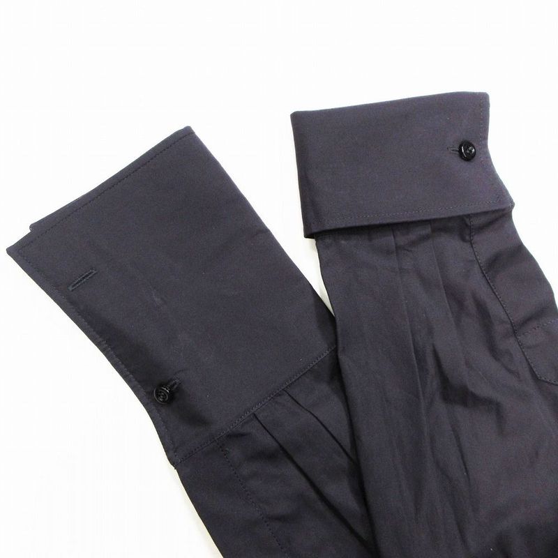 Dior Homme Asymmetric Shirt Cotton Poplin Bee Embroidery Long Sleeves Black