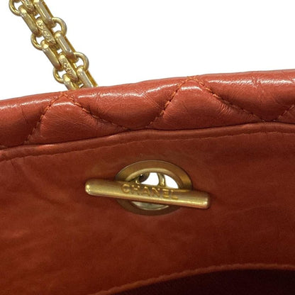 Chanel Matelasse Red Mademoiselle Chain Vintage Gold Hardware Leather Tote Bag