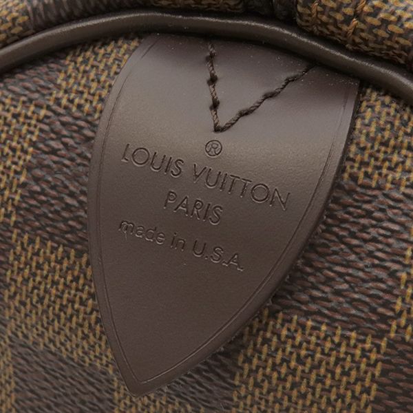 Louis Vuitton Handbag Speedy 30 Damier Canvas Damier Ebene Gold Hardware Brown