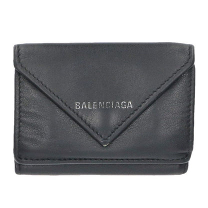 Balenciaga 504564 Logo Leather Trifold Wallet For Men