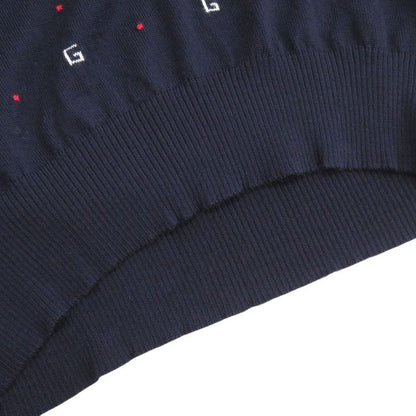 Gucci V-neck Wool Size L Navy Knitted Sweater 0978 Gucci