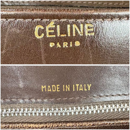 Celine Mini Shoulder Bag Dark Brown Leather Horse Carriage Hardware Horse