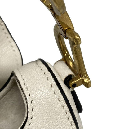 Dior/christian Dior Handbag Saddle Micro Bag White Mini Bag Leather