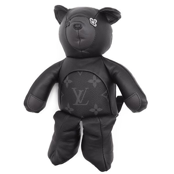 Louis Vuitton Plush Toy Flash Deux Louis Leather Monogram Eclipse Canvas Black