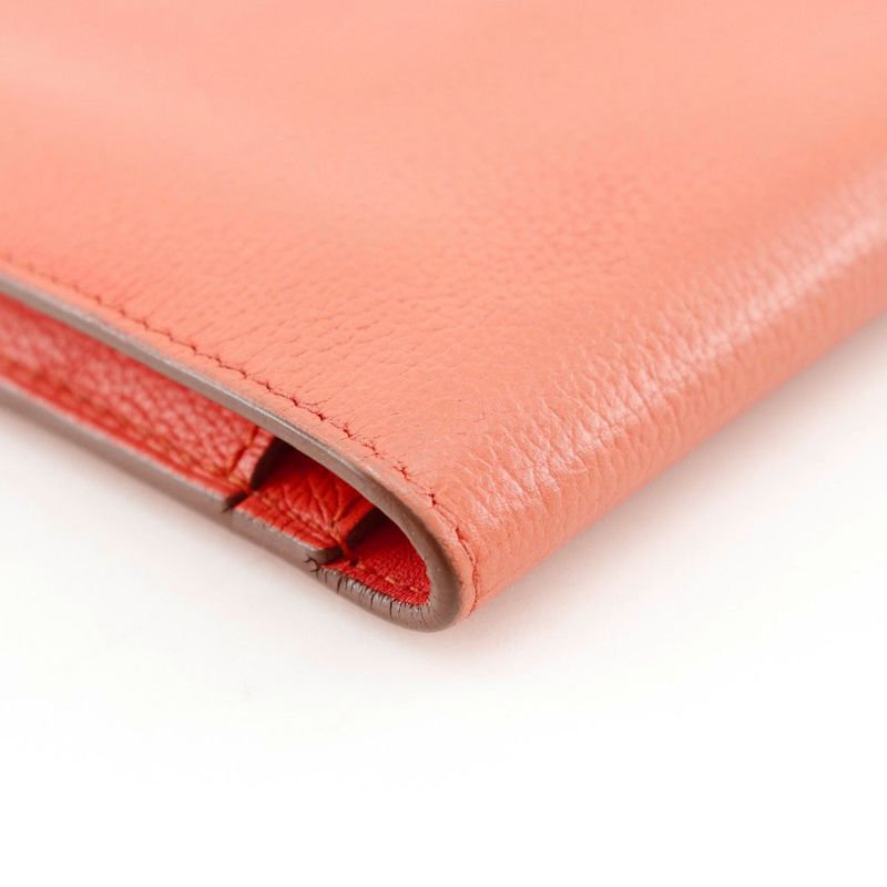 Hermes Dogon GM Chevre Pink □R Ladies Long Wallet