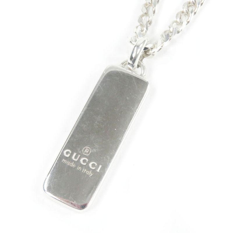 Gucci 774055 Diagonal Interlocking G Ag925 Chain Necklace Silver With Box And