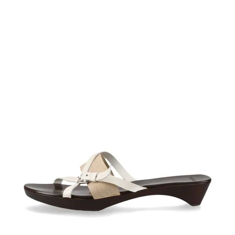 Hermes Leather Wood Sole Belt Sandals Women's 35 Brown Made In Spain