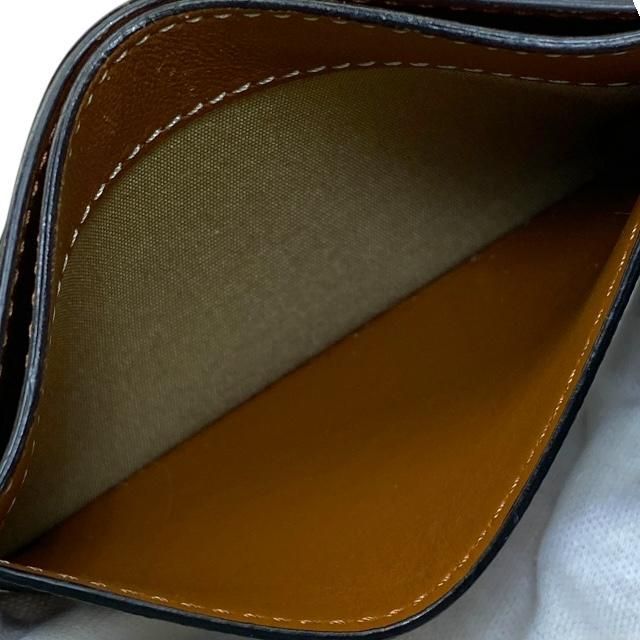 Celine Card Case Passcase Compact Triomphe Logo Leather Brown