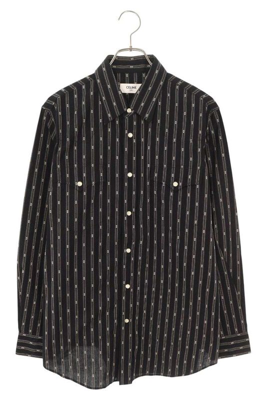 Celine 25SS 2t3610s48 Triomphe Western Long Sleeve Shirt Men's M
