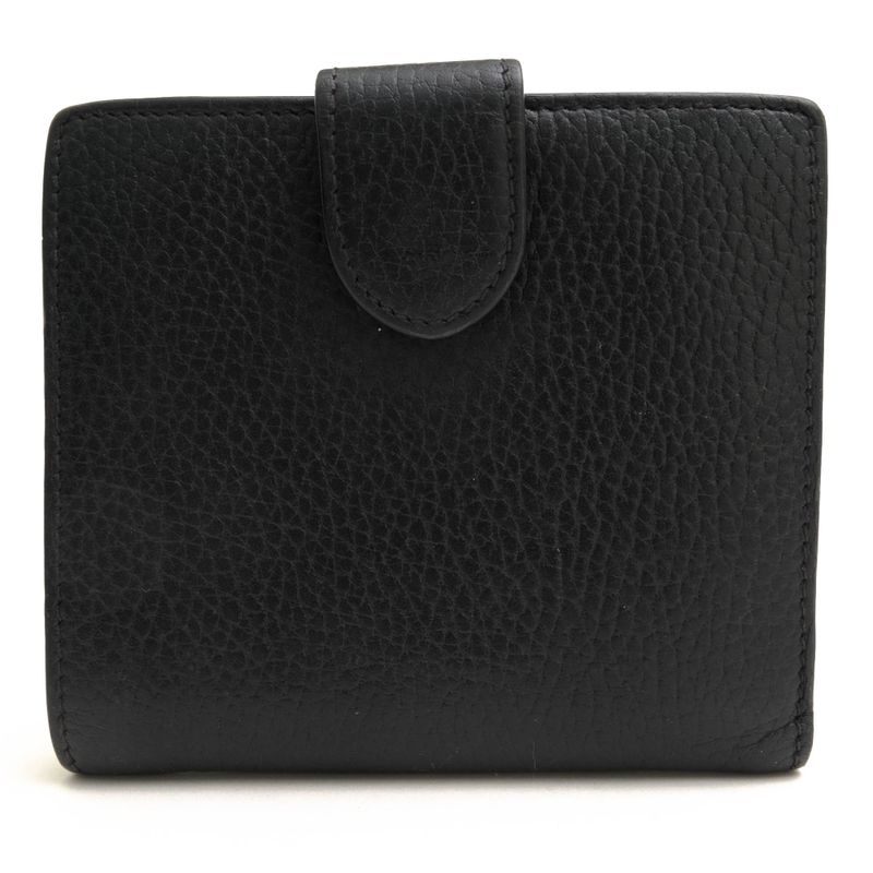 Gucci Wallet Women Leather Genuine Black 598167 Interlocking G with Coin Purse
