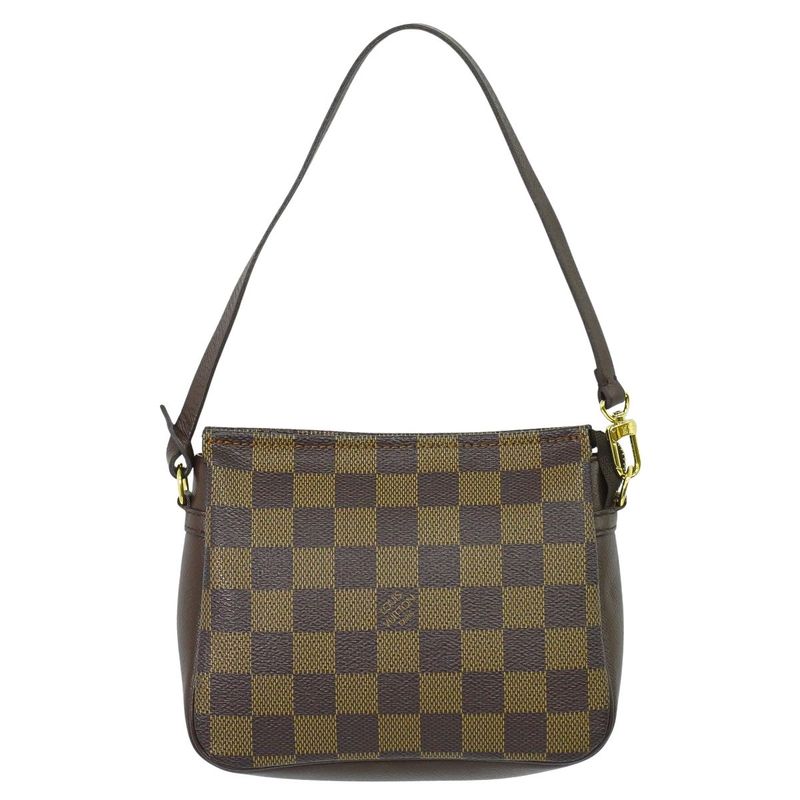 Authentic Louis Vuitton LV Trousse Makeup Damier Ebène Accessory Pouch Handbag