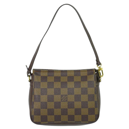 Authentic Louis Vuitton LV Trousse Makeup Damier Ebène Accessory Pouch Handbag