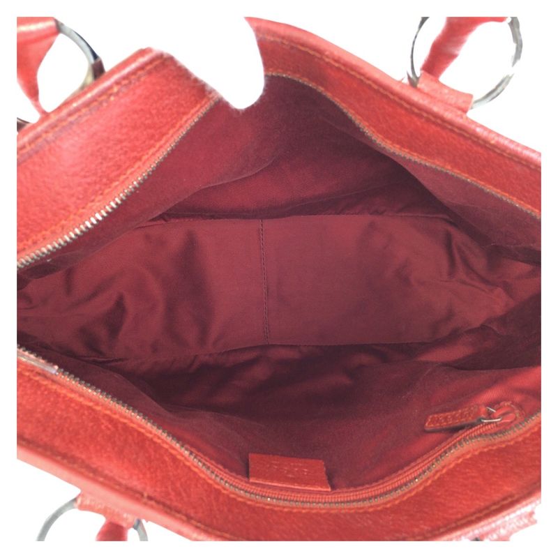 Gucci Red GG Canvas/leather 113011 Tote Shoulder Bag Women 5048565