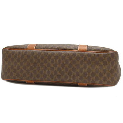 Celine Handbag Macadam Tote PVC Leather Brown Gold Hardware Total Triomphe Logo