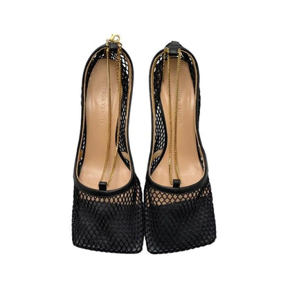 Bottega Veneta Stretch Pumps Mesh Chain High Heel 578321vbps11058 38 1 2 Nero