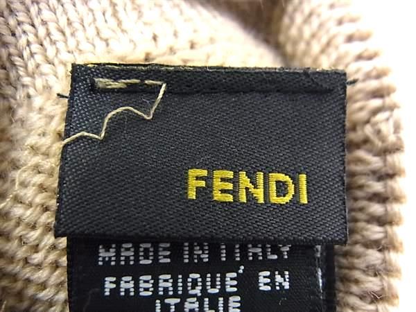 Fendi Zucca 100% Wool Gloves Gloves Women's Light Brown Fj3023