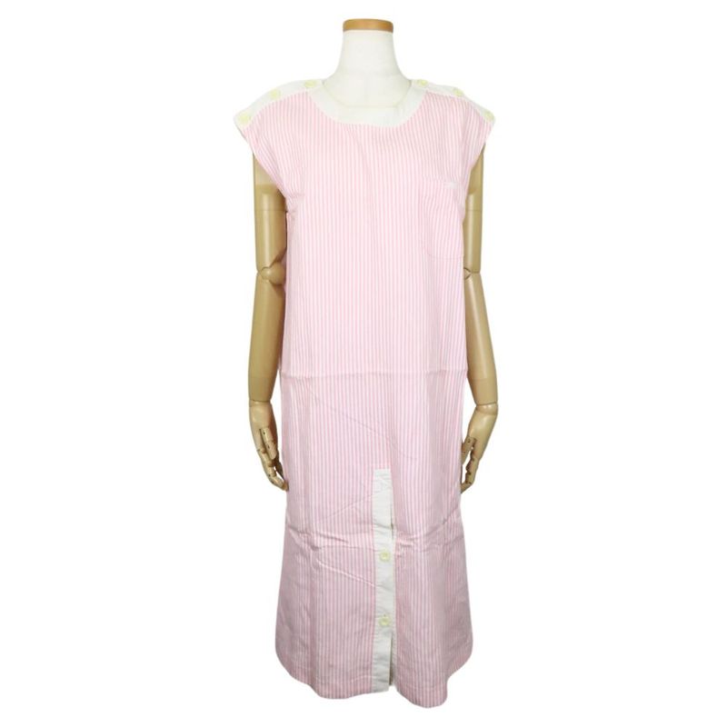 Christian Dior Dress L Cotton Pink White Stripe Apparel Women Christian Dior