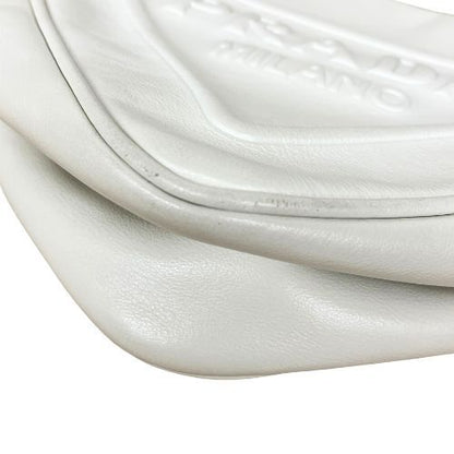 Prada Shoulder Bag Leather Triangle 1bh190 White