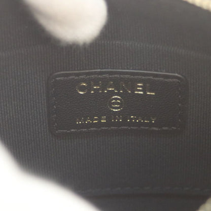 Chanel 24 Years Gift Black Velour Half Moon Chen Shoulder Bag Black Women