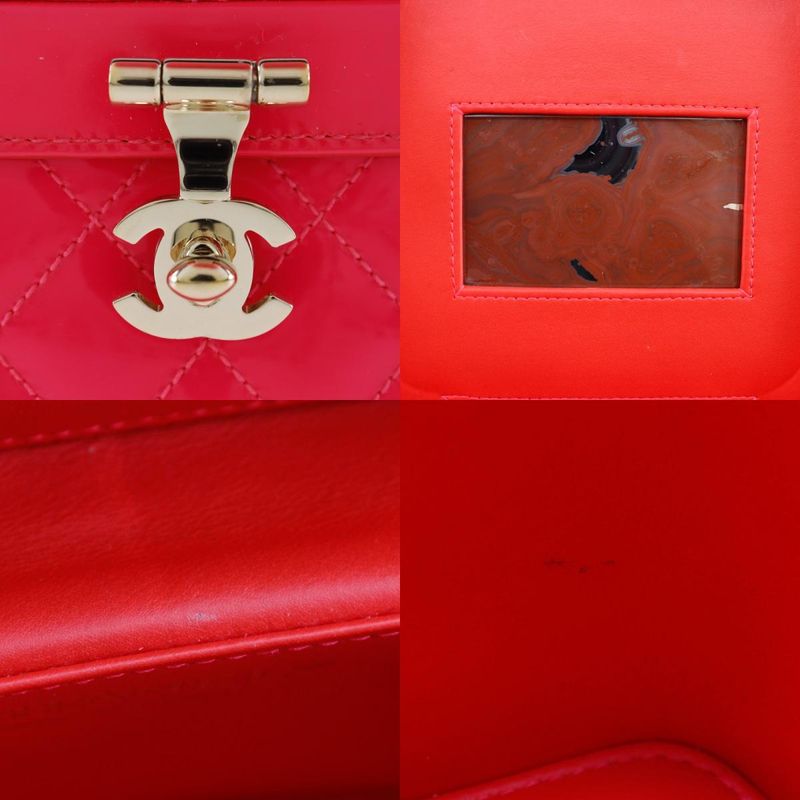 Chanel Vanity Matelasse Party Bag X Patent Leather Pink Ladies Handbag