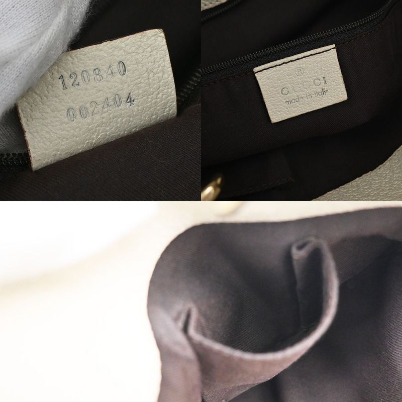 Gucci Shoulder Tote Bag GG Pattern Brown Canvas Leather 64ka689