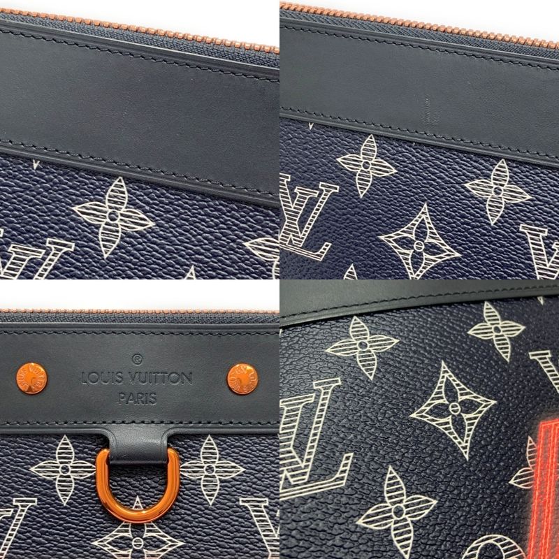 Louis Vuitton M62905 Monogram Ink PVC Pochette Apollo Navy 359655 Second Bag