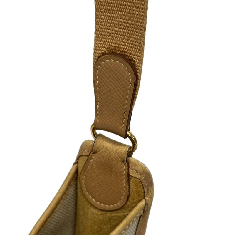 Hermes Shoulder Bag Vespa PM Beige And Brown Gold Hardware Leather