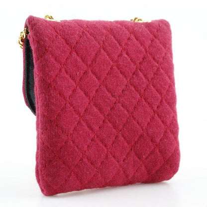 Chanel Chain Pouch Micro Cotton Red Ladies Pouch
