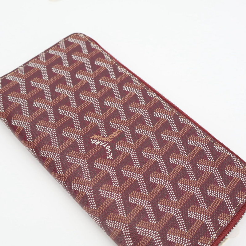 Goyard Matignon APM ZIP GM Men'swomen's Leather Coated Canvas Long Wallet