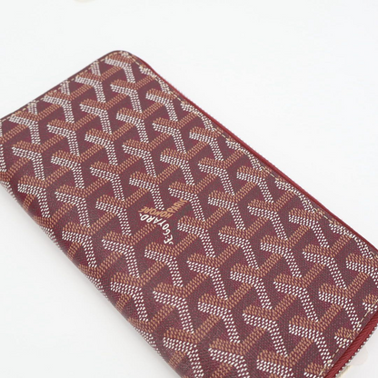 Goyard Matignon APM ZIP GM Men'swomen's Leather Coated Canvas Long Wallet