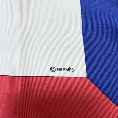 Hermes Scarf Carre 90 Ivory×red×multi Birds