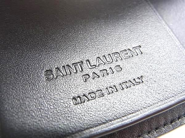 Double Saint Laurent Leather 6-ring Key Case Key Case Ladies Men's Black