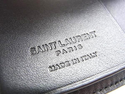 Double Saint Laurent Leather 6-ring Key Case Key Case Ladies Men's Black