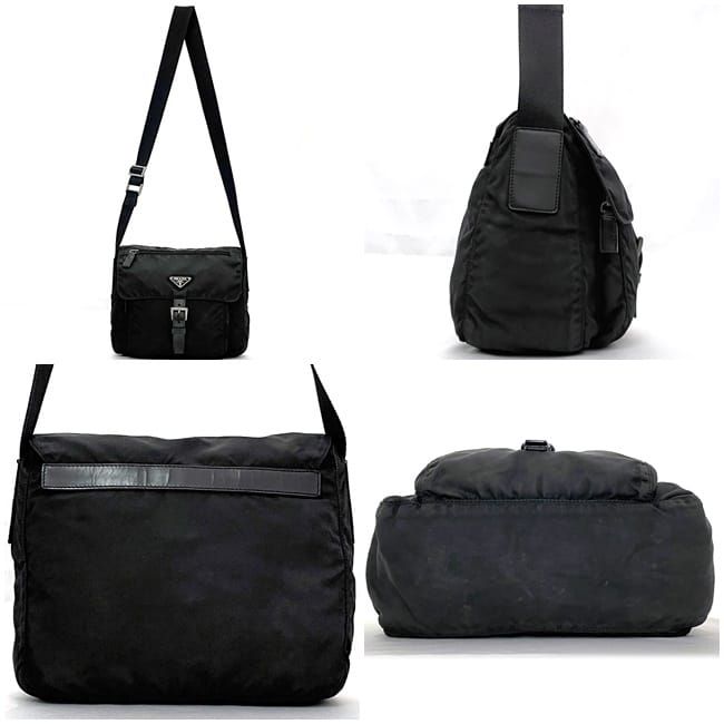 Prada Shoulder Bag Black NERO Tessuto Bt8994
