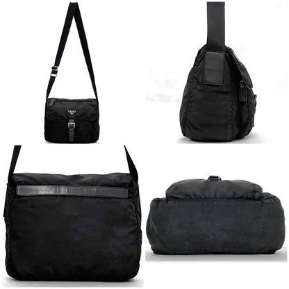 Prada Shoulder Bag Black NERO Tessuto Bt8994