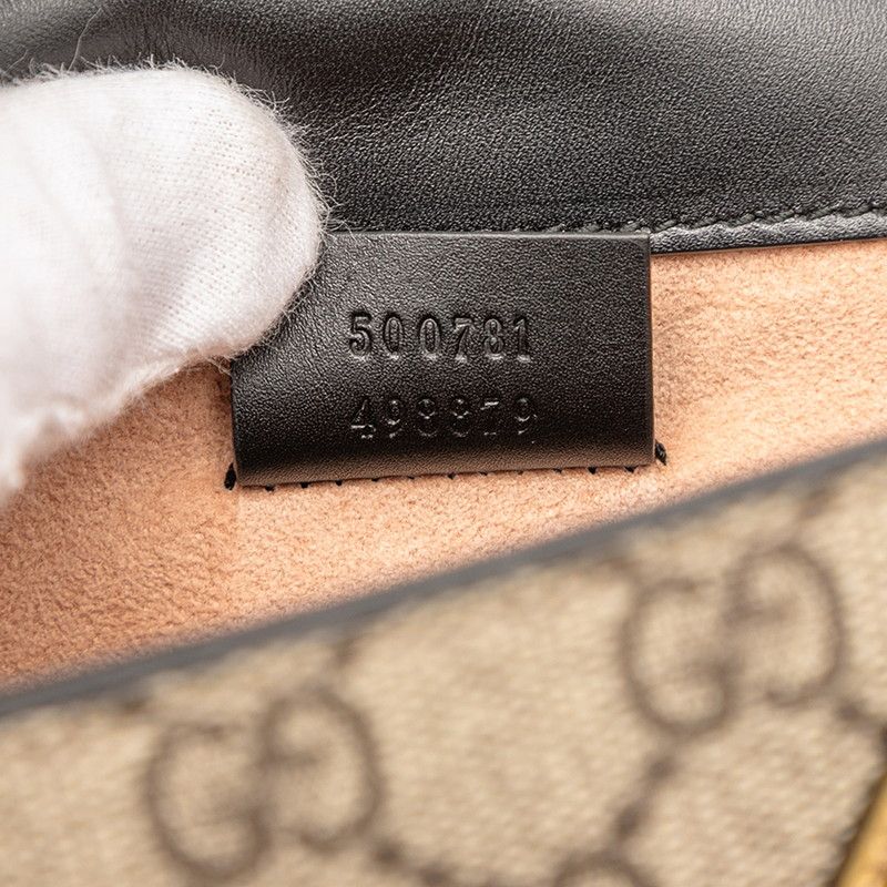 Gucci GG Supreme Osiride Taiga Head 500781 Black Gold PVC Leather Women's Gucci