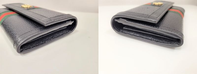 Gucci Bifold Long Wallet 719886 Off Dear Web Stripe Black Leather Accessories
