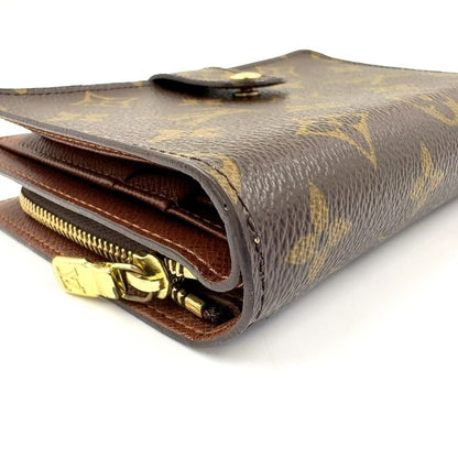 Louis Vuitton Porte Papier Zip Monogram PVC Brown Bifold Wallet Gold M61207