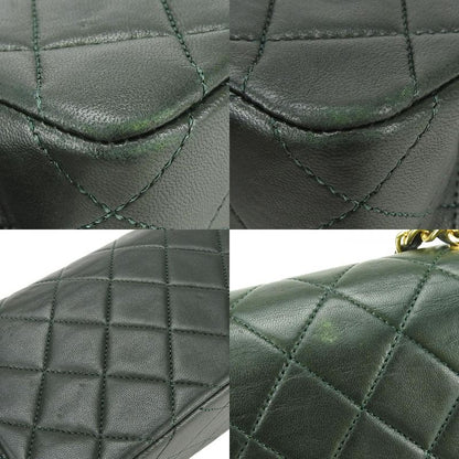 Chanel Shoulder Bag Mini Matelasse Lambskin Olive Green Gold Hardware 1st