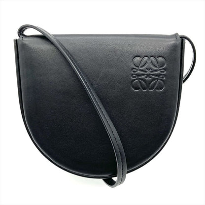 Loewe Heel Pouch Mini Shoulder Bag Leather 102208 Engraved Black Wallet Women
