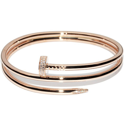 Cartier Bracelet Bangle 18K Pink Gold 62 Diamonds (051ct) Juste Un Clou
