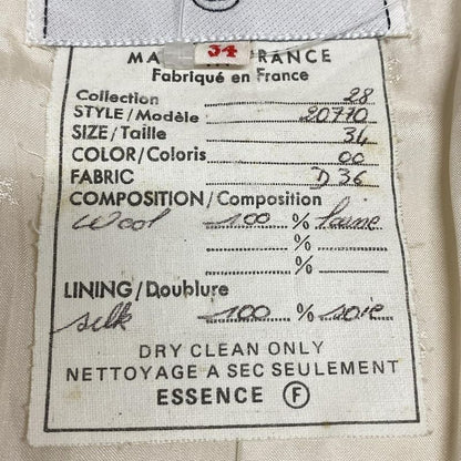 Chanel Jacket Size 34 S Women - 20770 Ivory And Black Long Sleeves / Double /