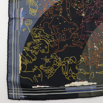 Hermes Carré 45 Petit Carré Constellation Ship Orion Rare Design Silk Women's