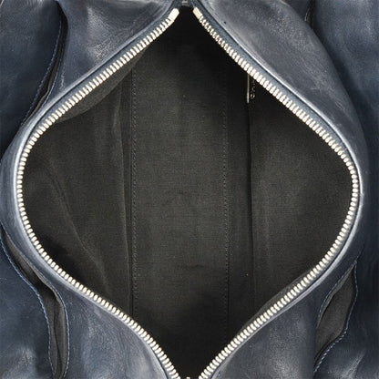 Chanel Chocobar Handbag Lambskin Navy Silver Hardware 7 Digit 7s Ladies