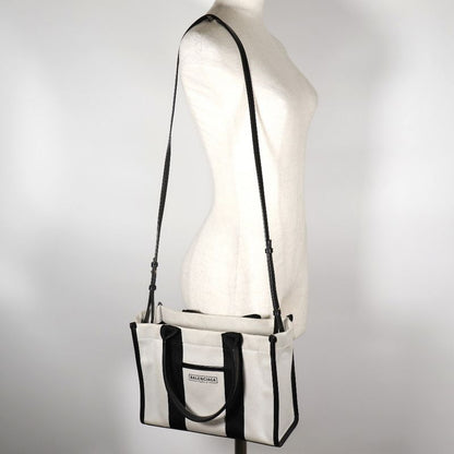 Balenciaga Hardware Small 2WAY Shoulder 671402 Canvas Black/white Women's Tote