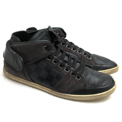 Louis Vuitton Shoes Sneakers Shoes High Cut Men PVC Leather Gray Damier Graphite