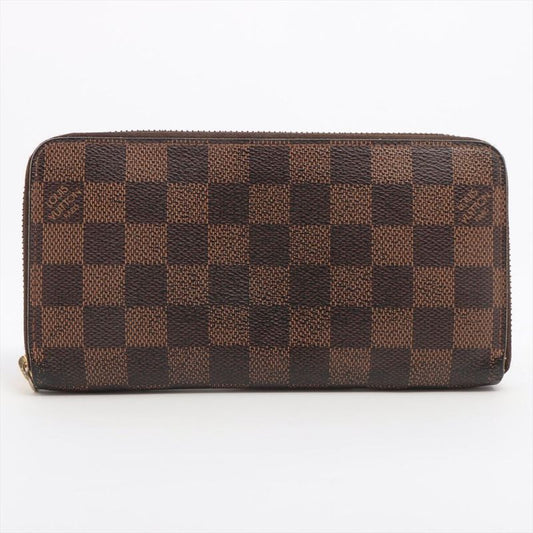 Louis Vuitton Damier Zippy Wallet Round Zip Wallet Long Wallet N60015 Ebène