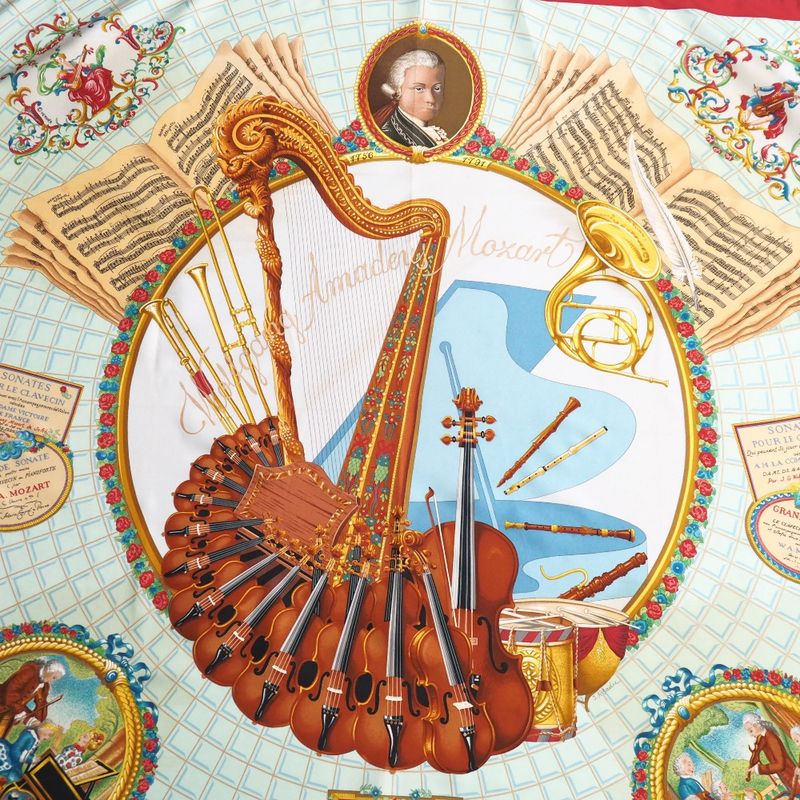 Hermes Wolfgang Amadeus Mozart Hymn To Mozart Carré 90 Scarf Silk Twill Square